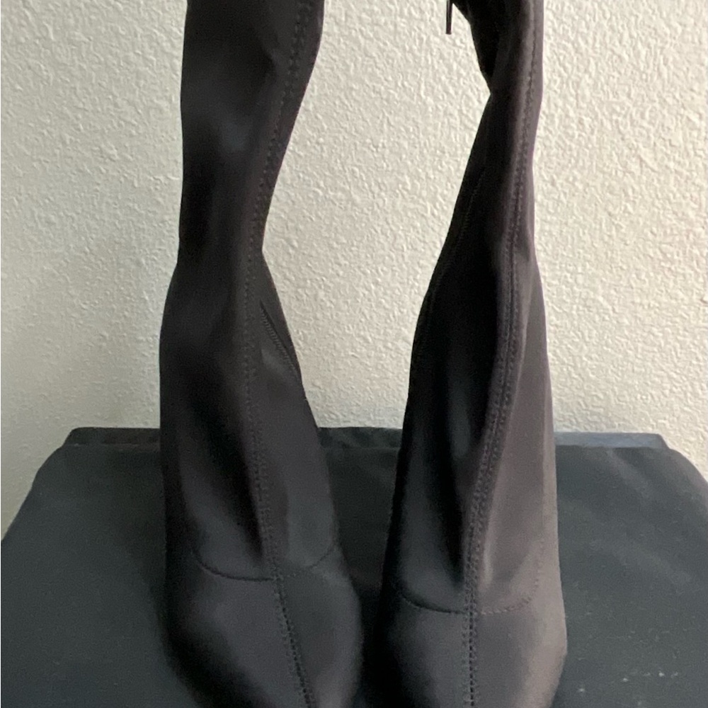 Fashion Nova Sleek Black Heeled Boots